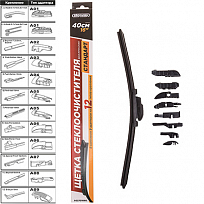 Щетка стеклоочистителя бескаркасная 40см/16" 9 адаптеров SKYWAY стандарт